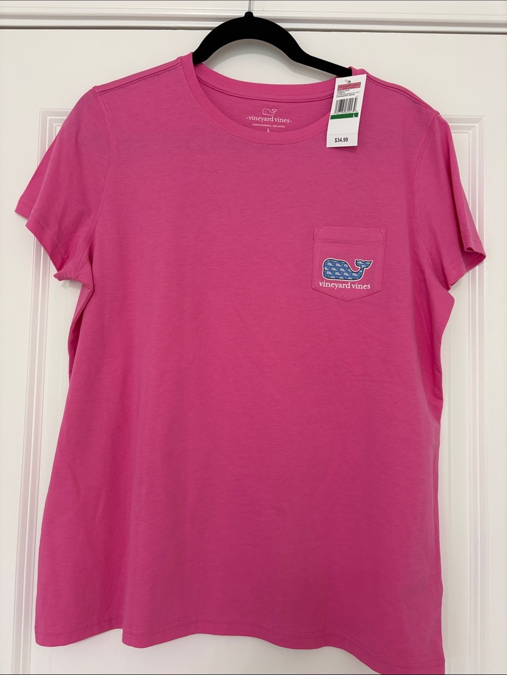 NWT Vineyard Vines Hot Pink Pocket Tee with Whale Patch